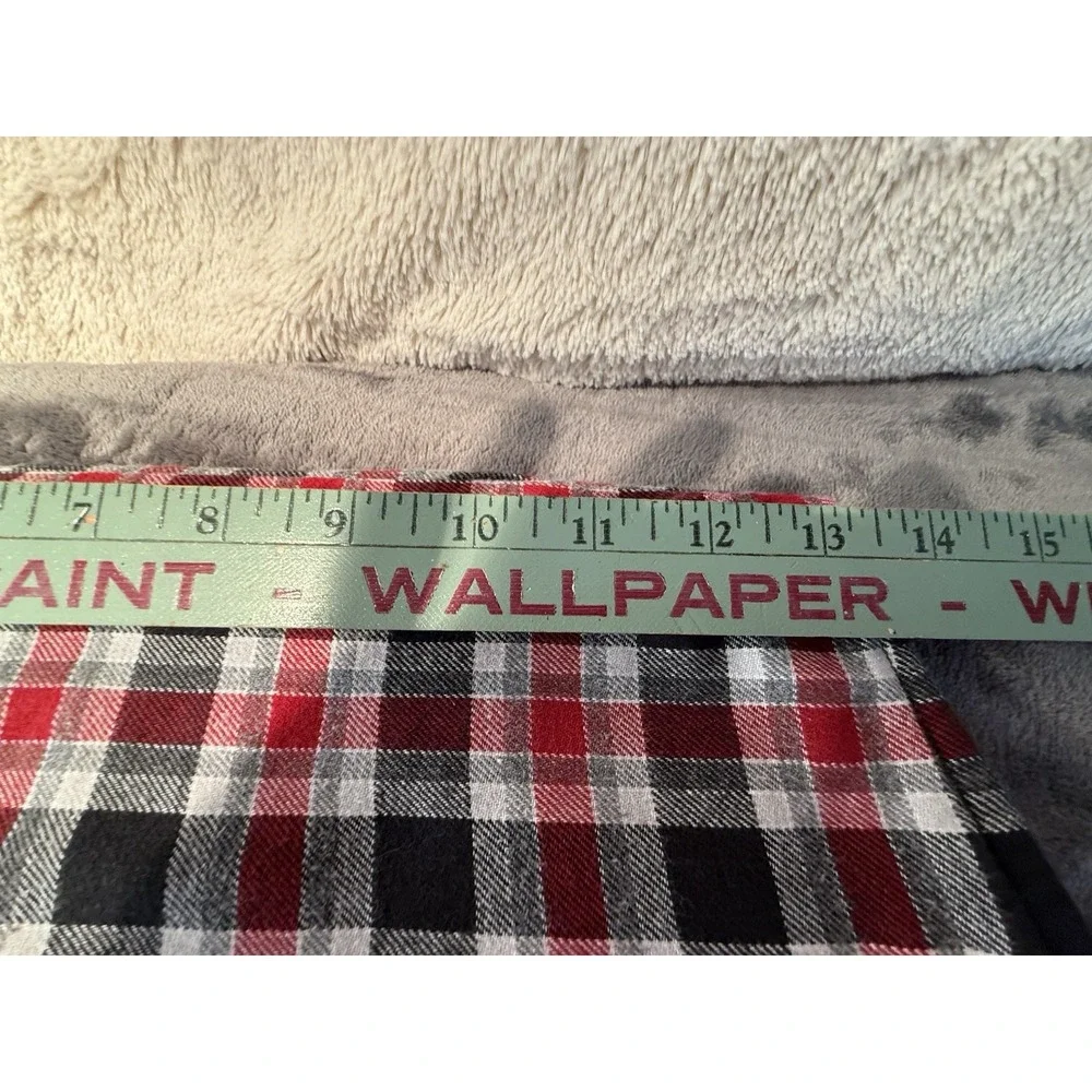 Gymboree Boys Fleece Lined Red Grey Black Checkered Flannel Shirt Size M 7‎ / 8